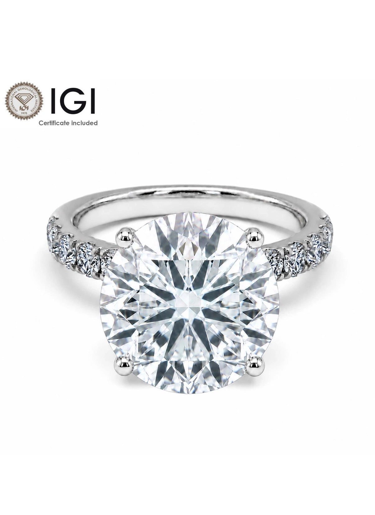 4.00 CTTW Round Lab-Grown Diamond Engagement Ring | 3.55 CT IGI Certified E VS1