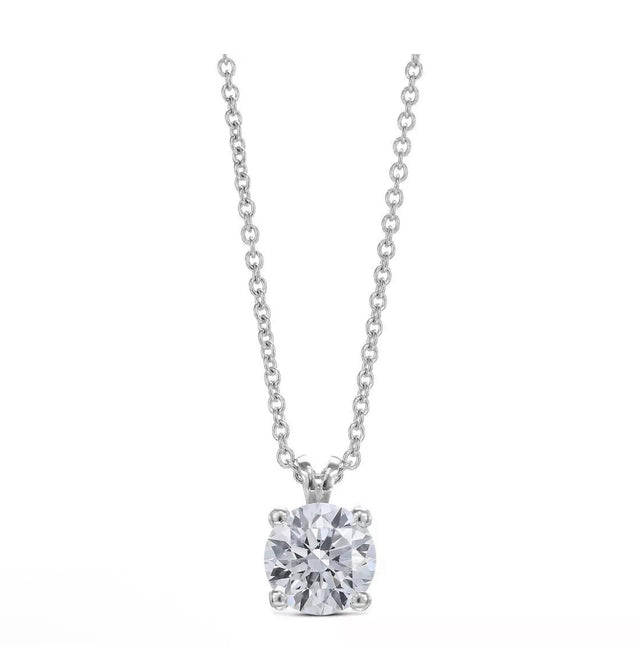 IGI Certified 2.00ct Lab-Grown Diamond Solitaire Pendant – F/VS1 Round, 14K Gold Necklace