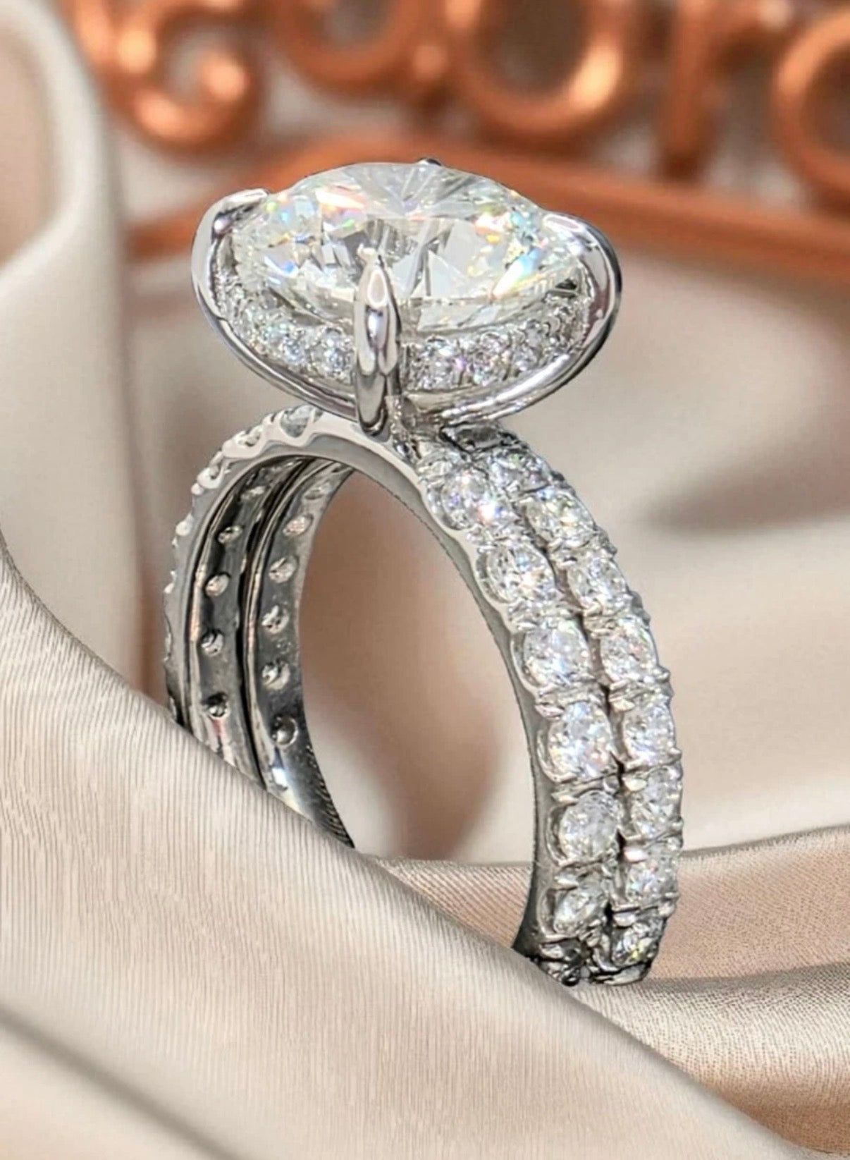 IGI Certified 3.00 CT E VS1 round Cut Diamond Engagement 14k Ring Lab Grown