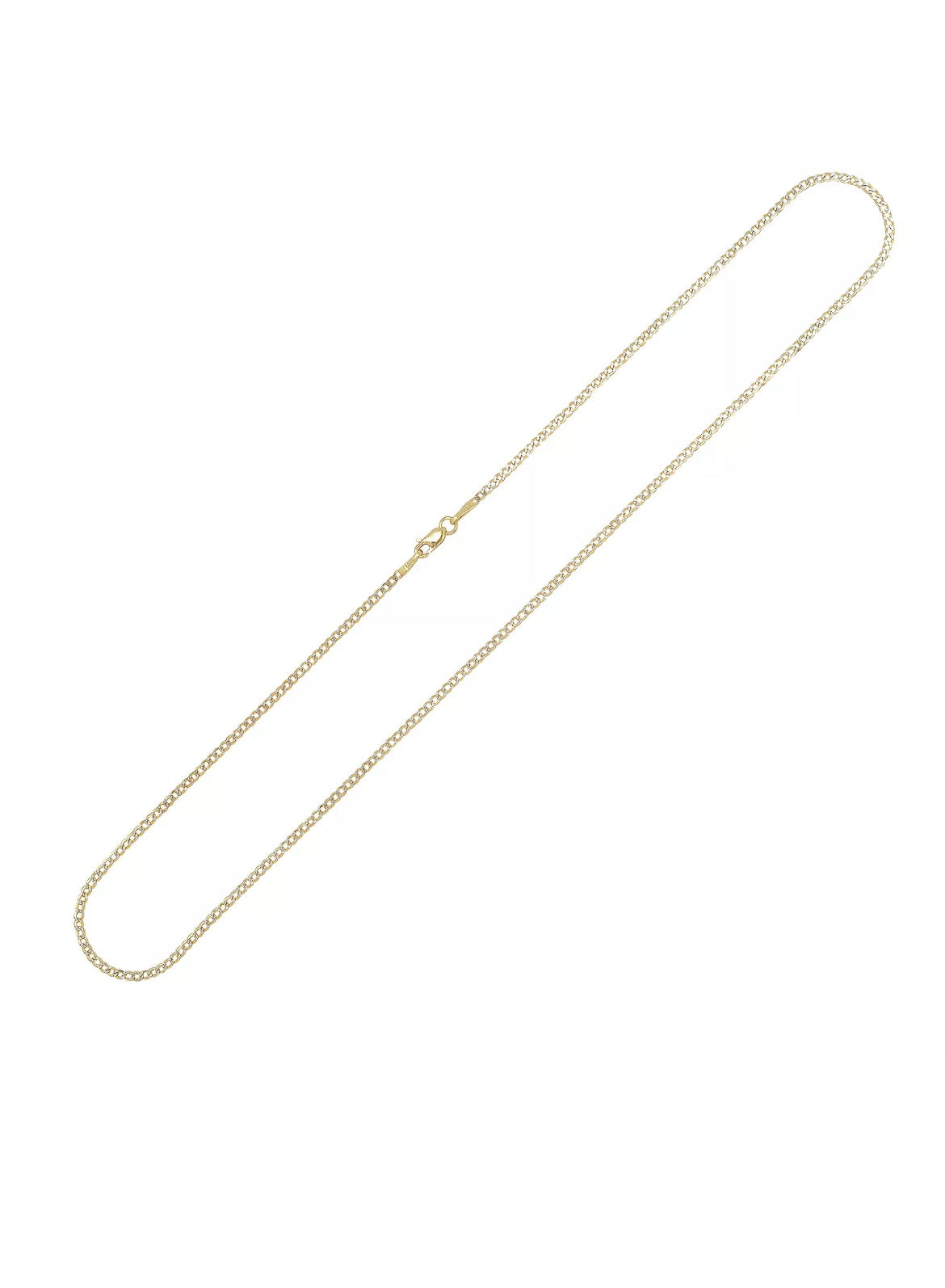14K Solid Yellow Gold Cuban 2mm Chain Necklace 16" 18" 20" 22" 24" 26" 28'' 30"