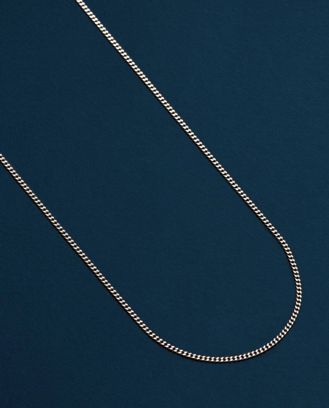 925 Sterling Silver Curb Cuban Chain Necklace – 1.3mm Men’s Classic