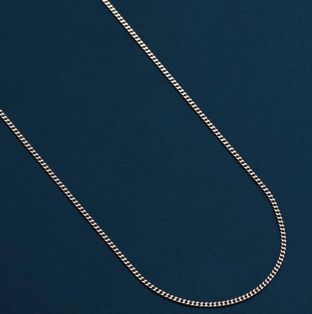 925 Sterling Silver Curb Cuban Chain Necklace – 1.3mm Men’s Classic