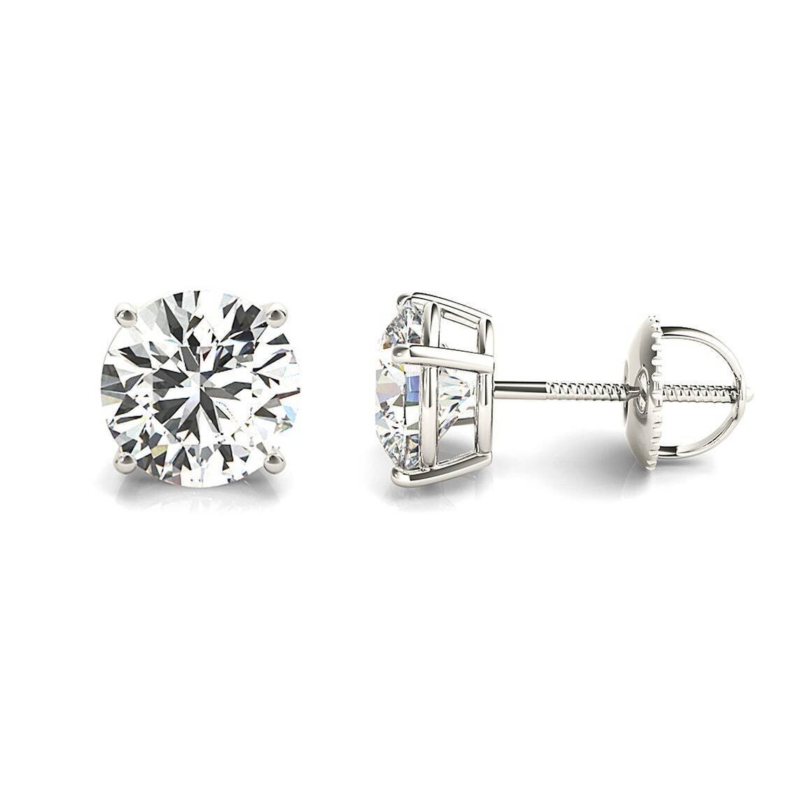 0.50 Ct Lab-Grown Diamond Stud Earrings – E VVS2, IGI Certified, 14K White Gold