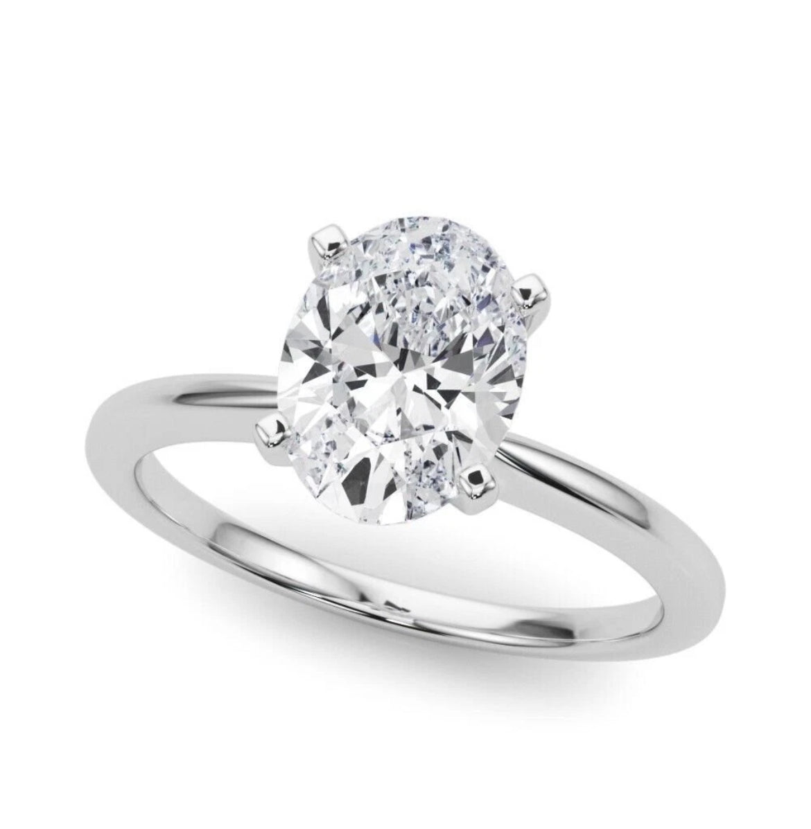 IGI Certified 1.50 CT E/VS1 Oval Cut Lab Grown Diamond Engagement Ring 14K Gold