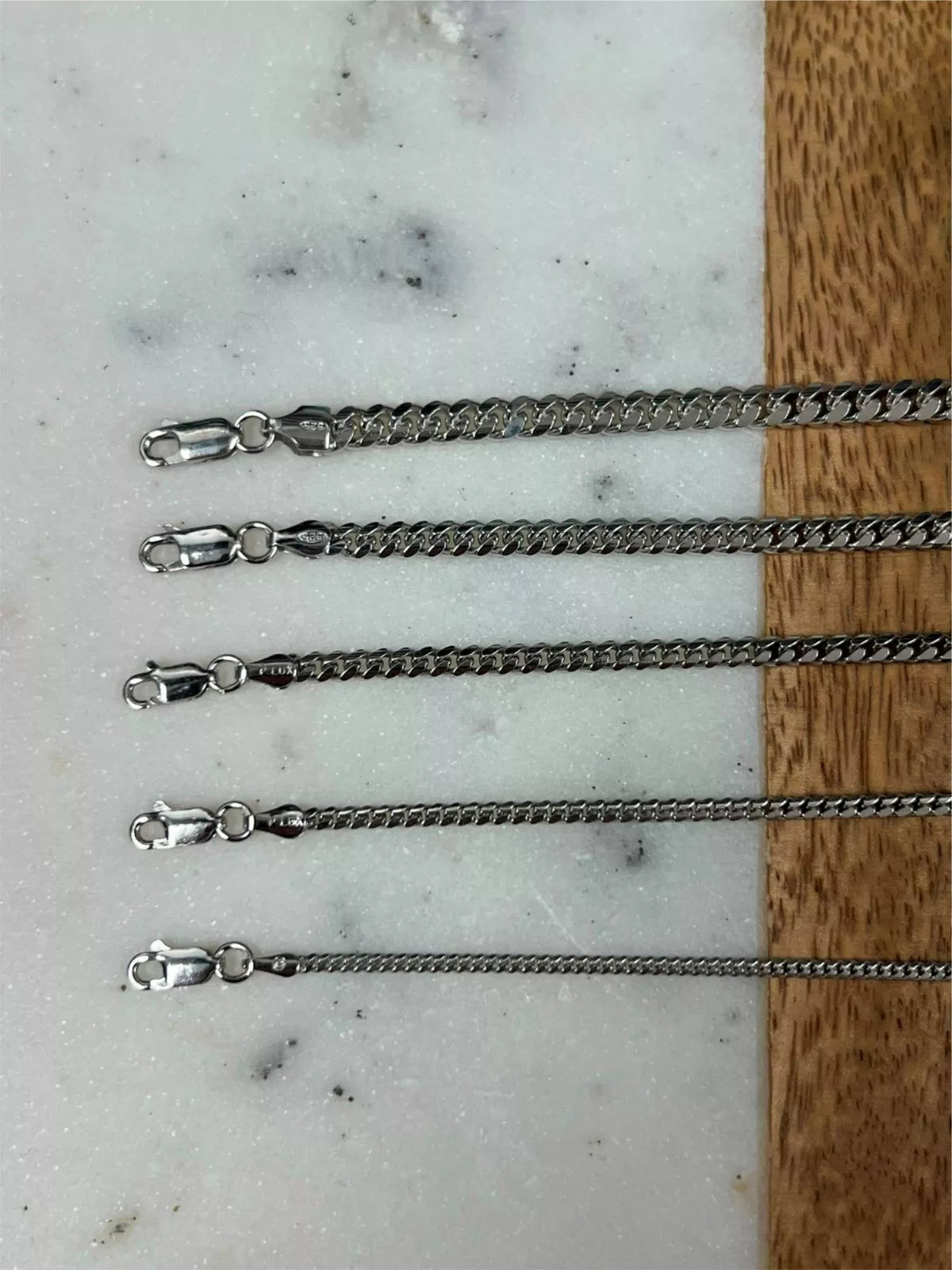 925 Sterling Silver Solid Miami Cuban Link Chain – Rhodium Finish Men’s Necklace