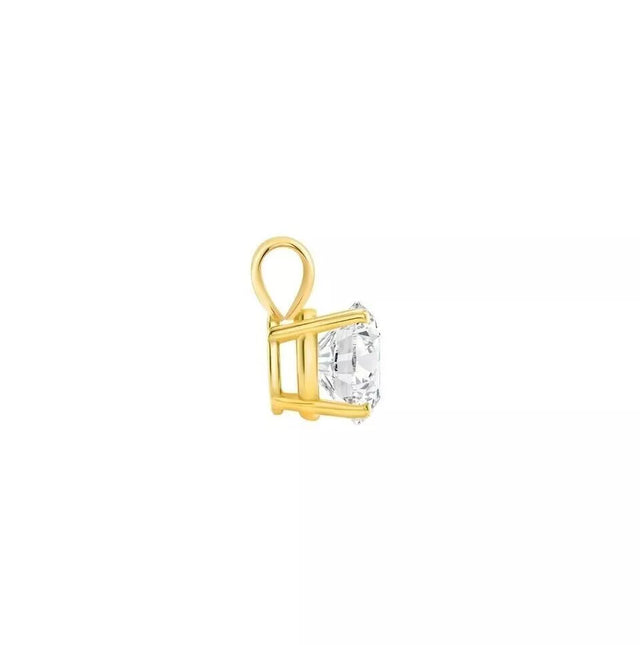 1/2 Ct Round Cut Real Diamond Solitaire Pendant Necklace – 14K Yellow Gold