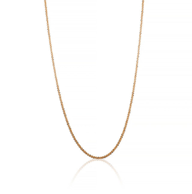 14K Rose Gold Plated 925 Sterling Silver Margarita Twisted Rock Chain
