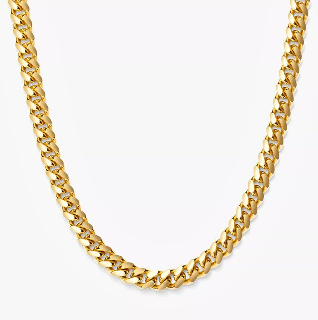 14K Gold Over 925 Sterling Silver Miami Cuban Chain – 5mm Men's Necklace