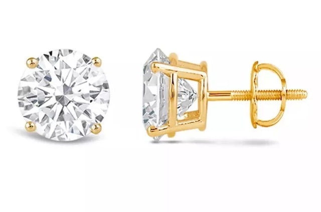 1.00 Ct D VS1 Lab-Grown Diamond Stud Earrings – 14K Gold, IGI Certified