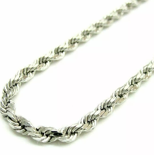 5mm Solid 925 Sterling Silver Italian Rope Chain: