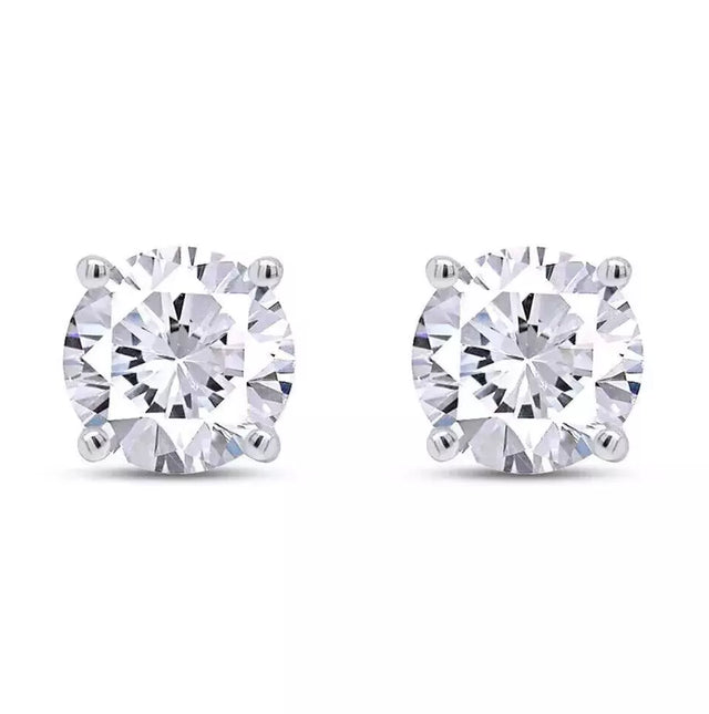 2.00 Ct Lab-Grown Diamond Stud Earrings – D VVS2, IGI Certified, 14K Gold Screw-Back