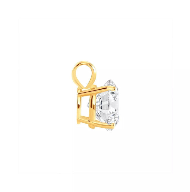 0.25 to 1.50 carat round natural diamond solitaire pendant set in real 14K yellow gold