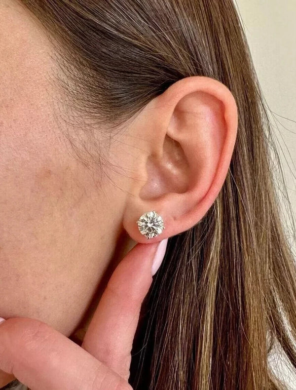 IGI Certified 3.00ct Lab-Grown Diamond Stud Earrings – F/VS1  14K Solid Gold