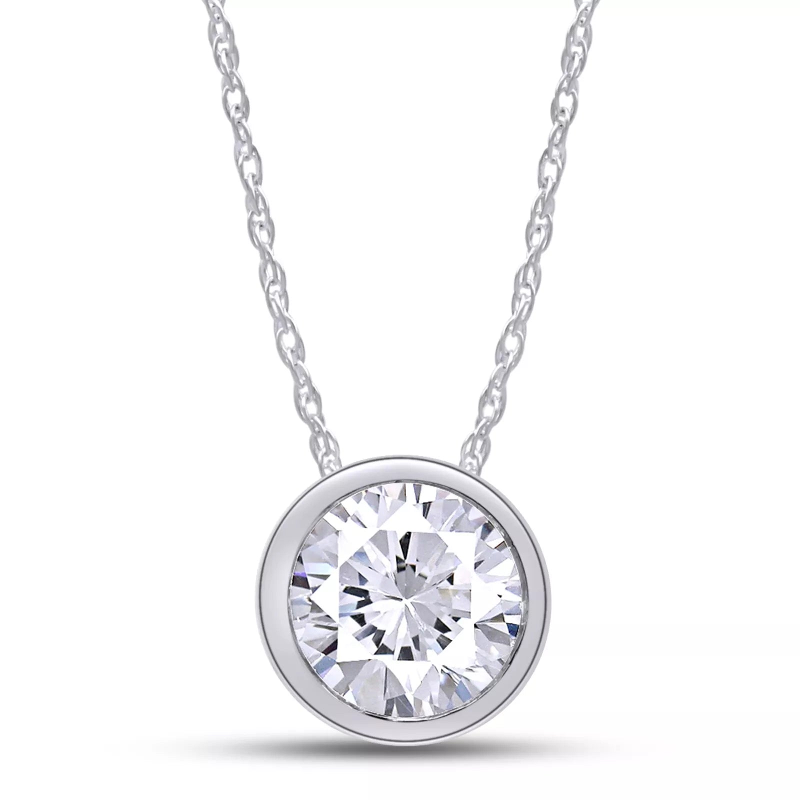 Diamond By The Yard Solitaire Lab-Grown Diamond Necklace – 0.22 to 0.55 Carat, 14K