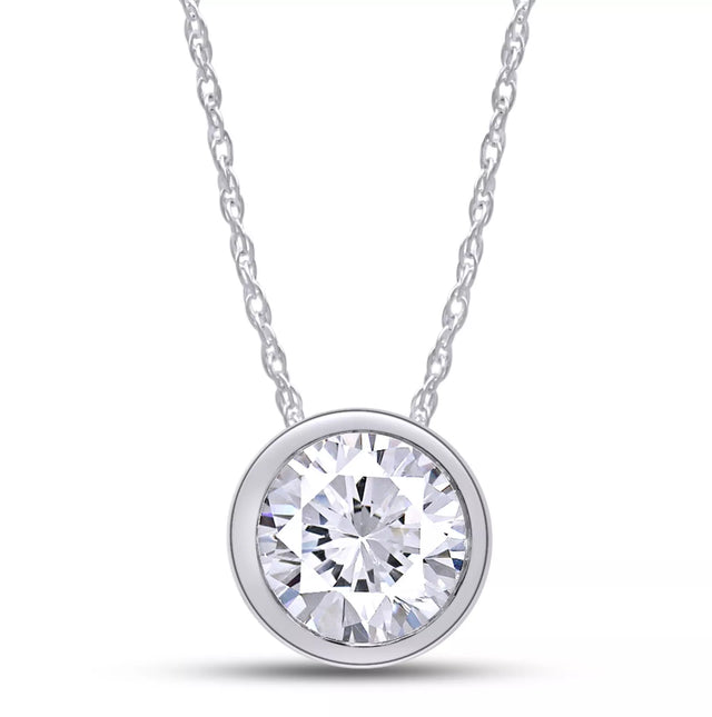 Diamond By The Yard Solitaire Lab-Grown Diamond Necklace – 0.22 to 0.55 Carat, 14K