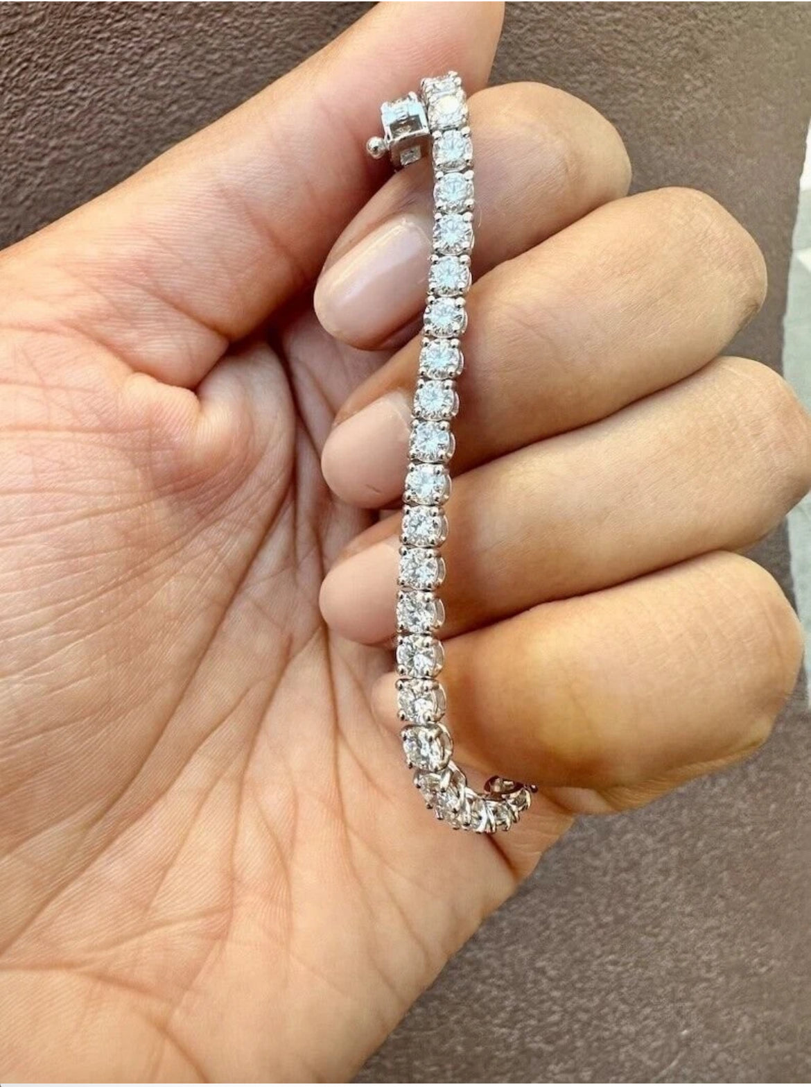 7.00 Ctw Lab-Grown Diamond Tennis Bracelet – 14K White Gold, D–F Color, VS Clarity, 7-Inch