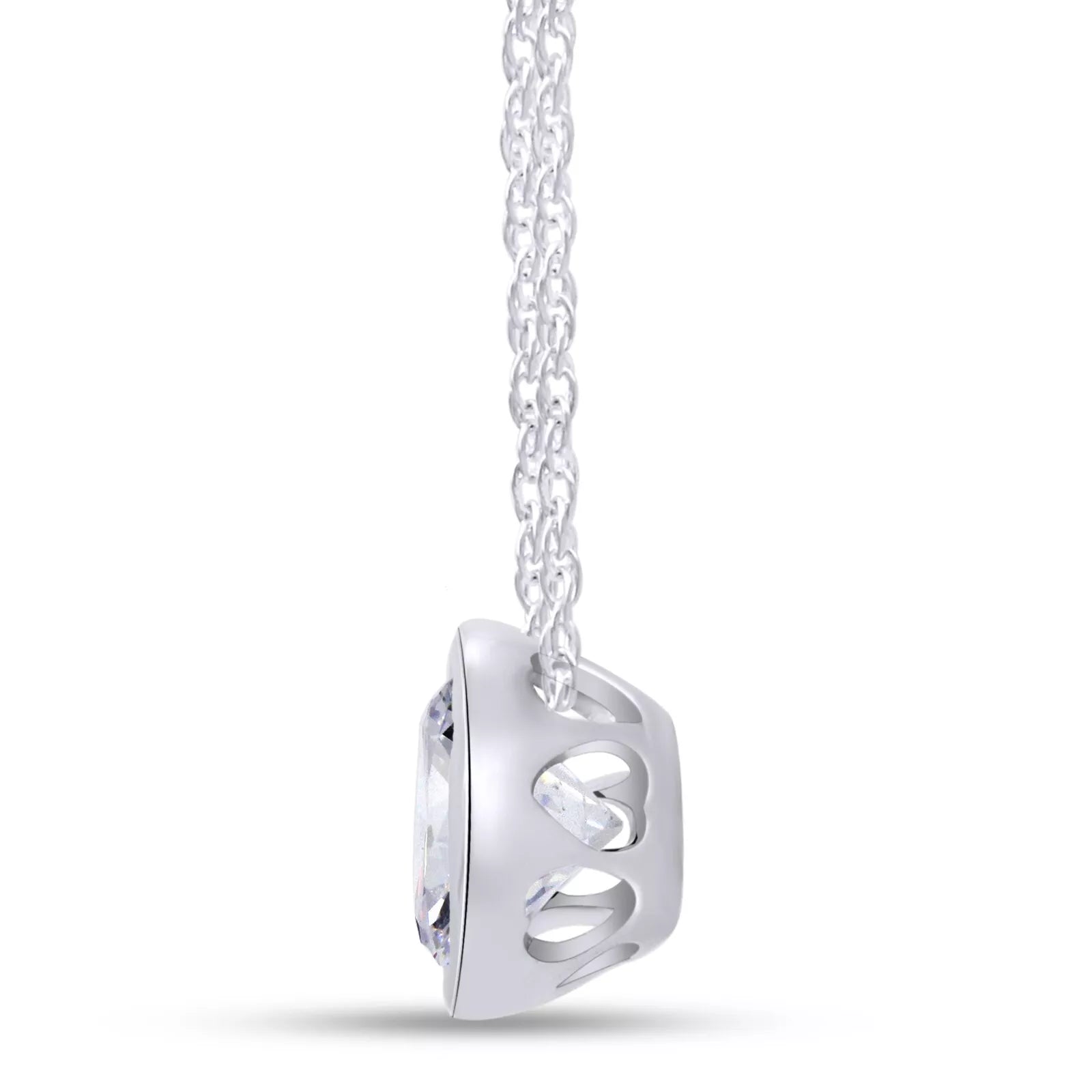 Diamond By The Yard Solitaire Lab-Grown Diamond Necklace – 0.22 to 0.55 Carat, 14K