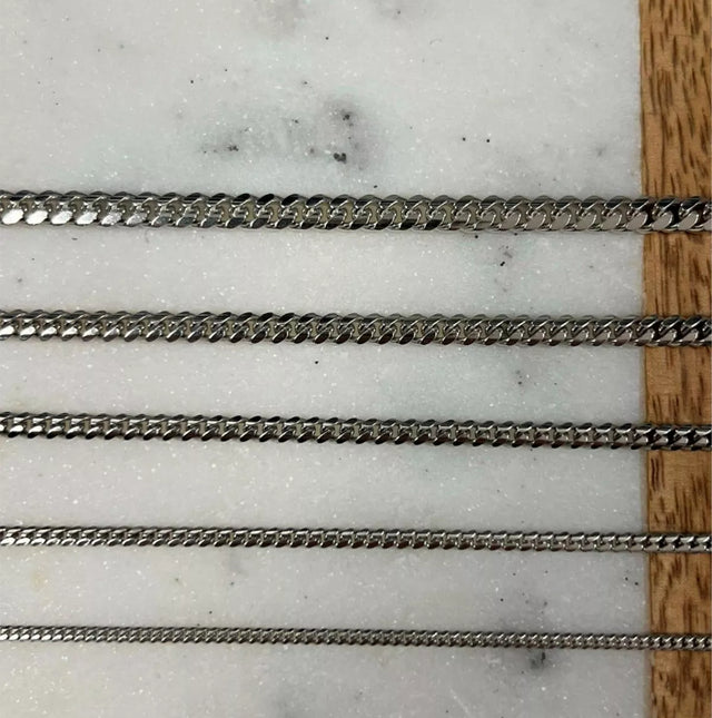 925 Sterling Silver Solid Miami Cuban Link Chain – Rhodium Finish Men’s Necklace