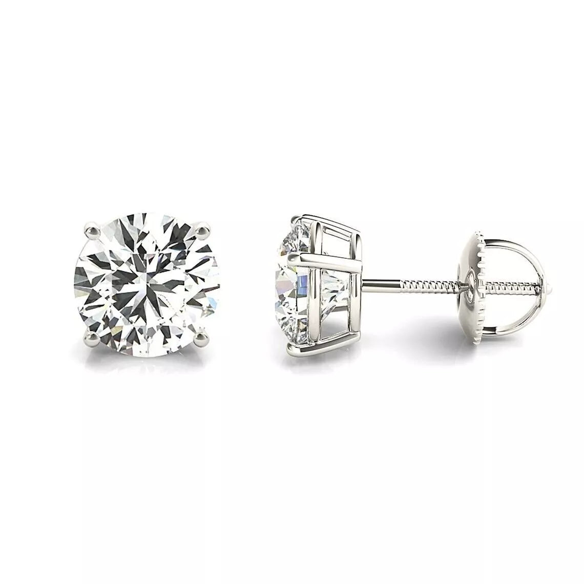 14K Gold Lab Grown Diamond Stud Earrings IGI Certified 2.00 Ct-8.00 Ct E VS1