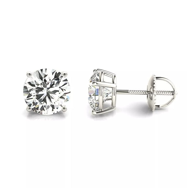 14K Gold Lab Grown Diamond Stud Earrings IGI Certified 2.00 Ct-8.00 Ct E VS1