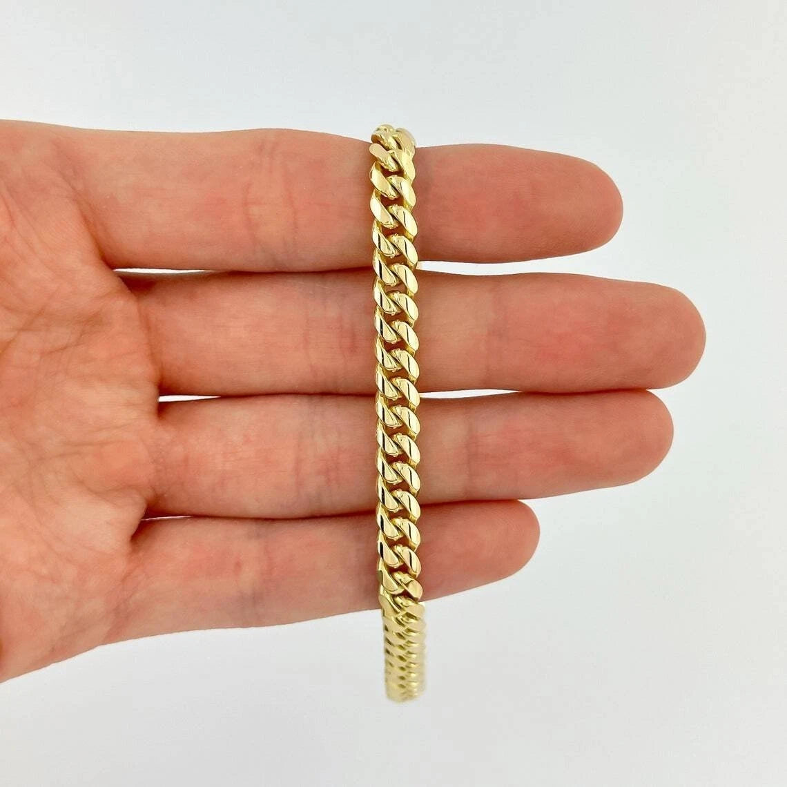 Men’s 6.5mm Miami Cuban Link Chain Necklace – 14K Gold Plated Over Solid 925 Sterling Silver
