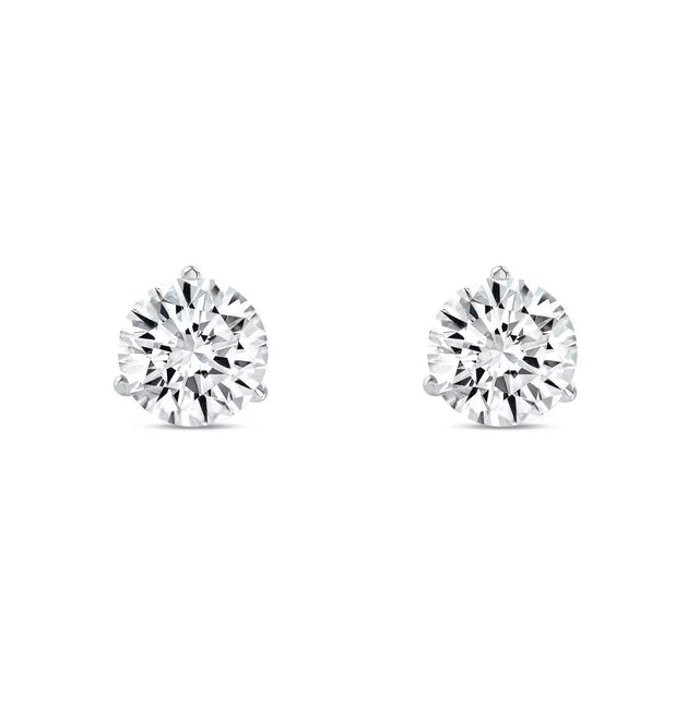 2.00Ct Lab-Grown Diamond Stud Earrings – D VS1, IGI Certified, 14K White Gold Martini Screw-Back