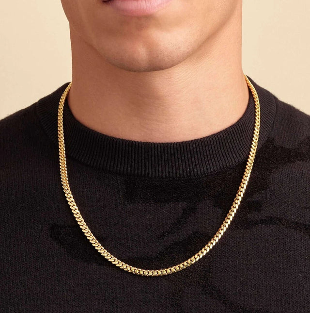 14K Gold Over 925 Sterling Silver Miami Cuban Chain – 5mm Men's Necklace