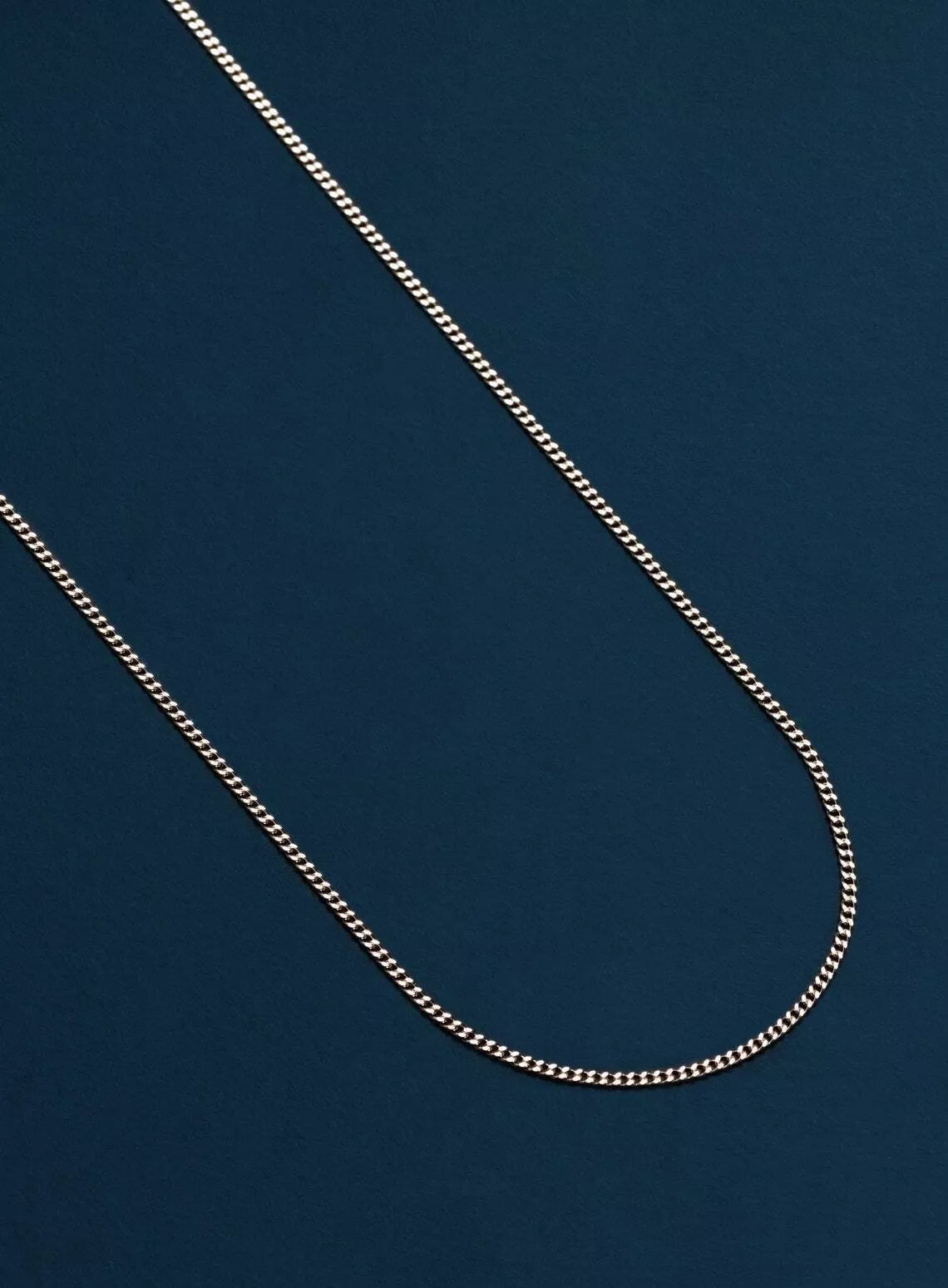 Real 925 Sterling Silver Men’s 1mm Curb Cuban Chain Necklace – All Sizes