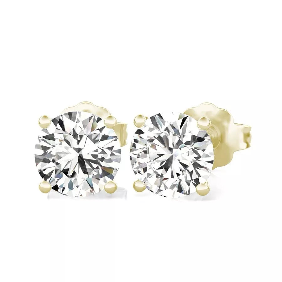 1.00 Ct D VS1 Lab-Grown Diamond Stud Earrings – 14K Gold, IGI Certified