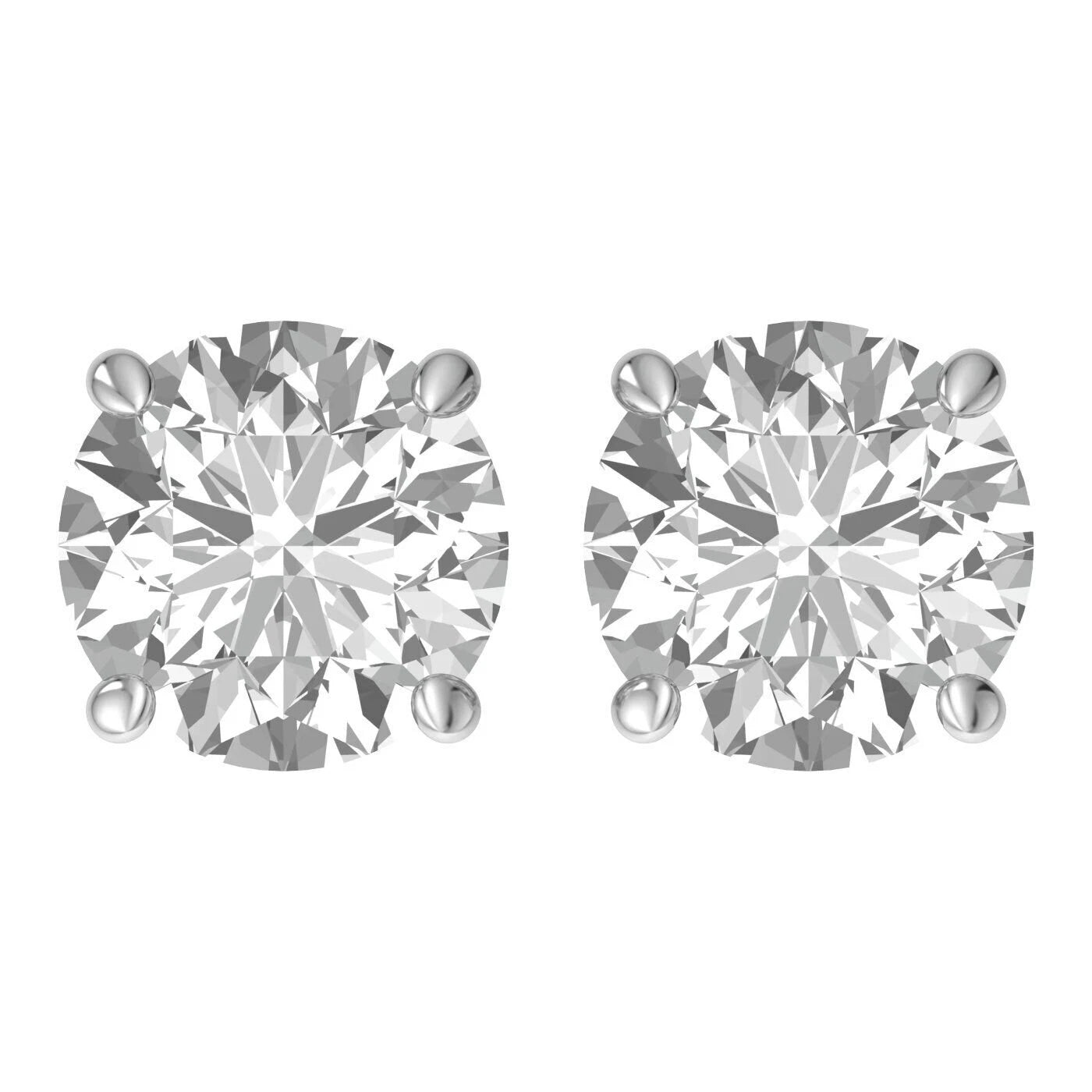 IGI Certified 2.00 Carat E VS1 Lab Grown Diamond Stud Earrings – 14K Gold, Screw Back