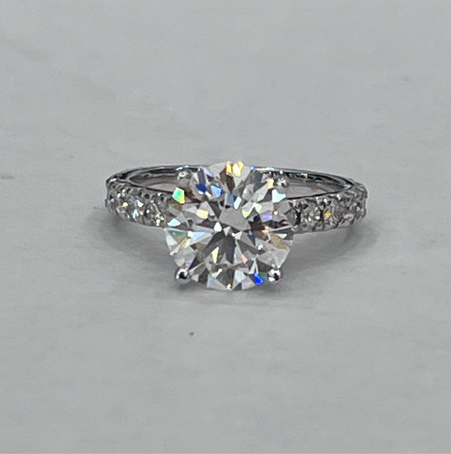 Certified 3.55 Carat E VS2 Lab Grown Diamond Engagement Ring 14K White Gold
