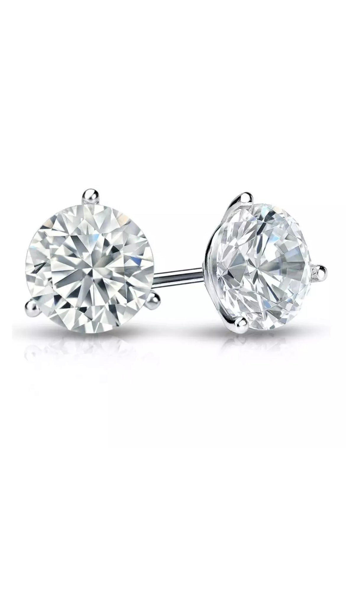 2.02 Ct Lab-Grown Diamond Stud Earrings – D VVS2 Round Cut, IGI Certified, Platinum