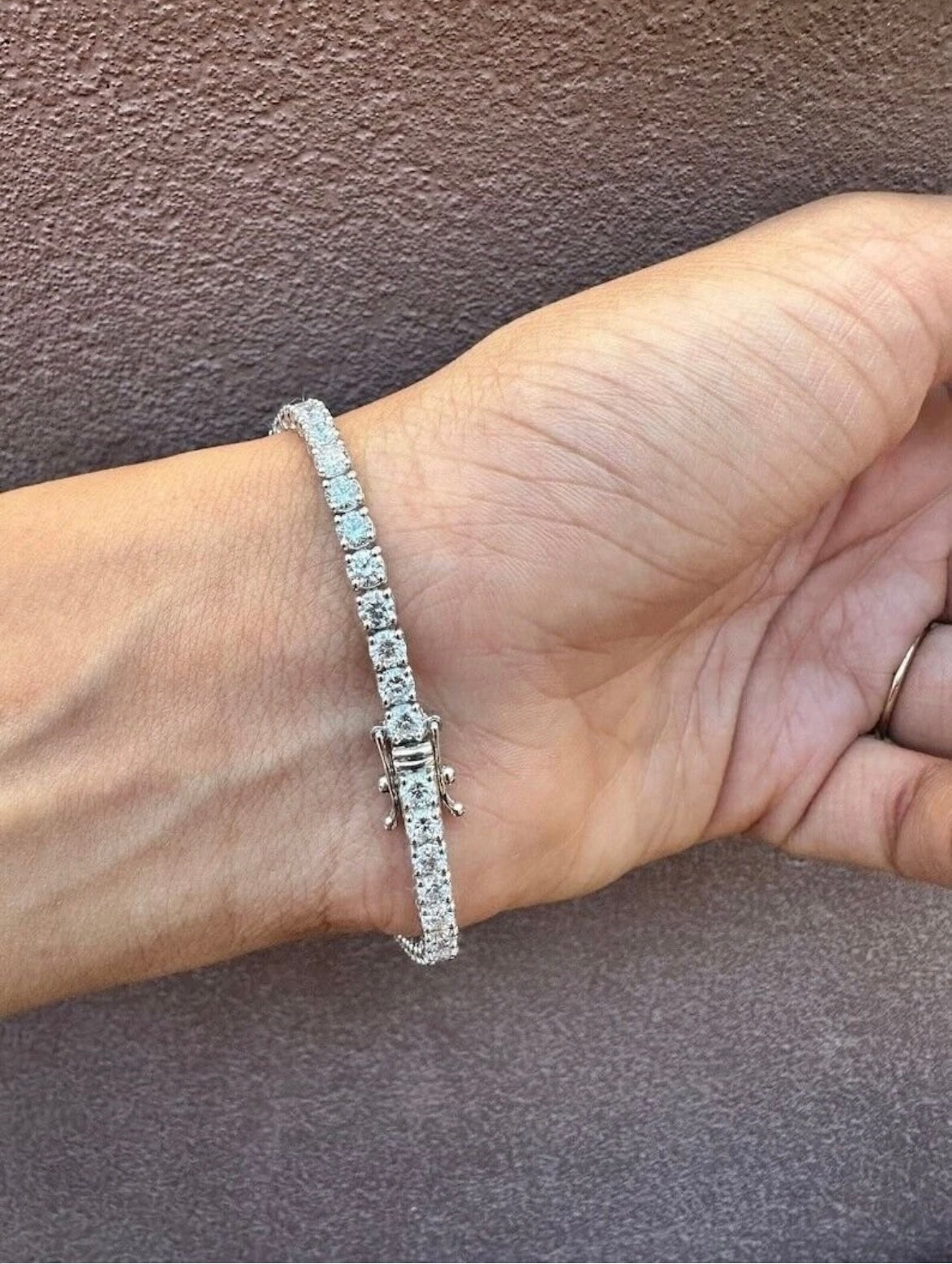 7.00 Ctw Lab-Grown Diamond Tennis Bracelet – 14K White Gold, D–F Color, VS Clarity, 7-Inch