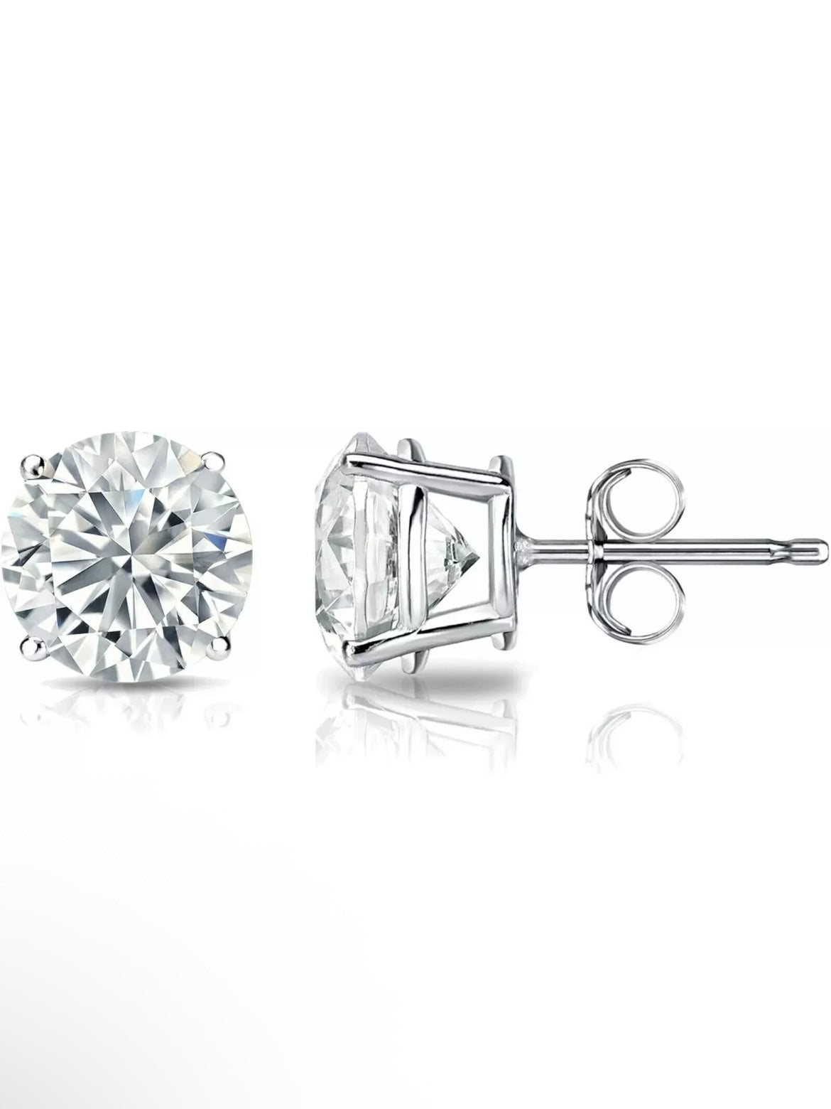 2.00 Ct D VS1 Round Lab-Grown Diamond Stud Earrings – 14K Gold, Push Back, IGI Certified