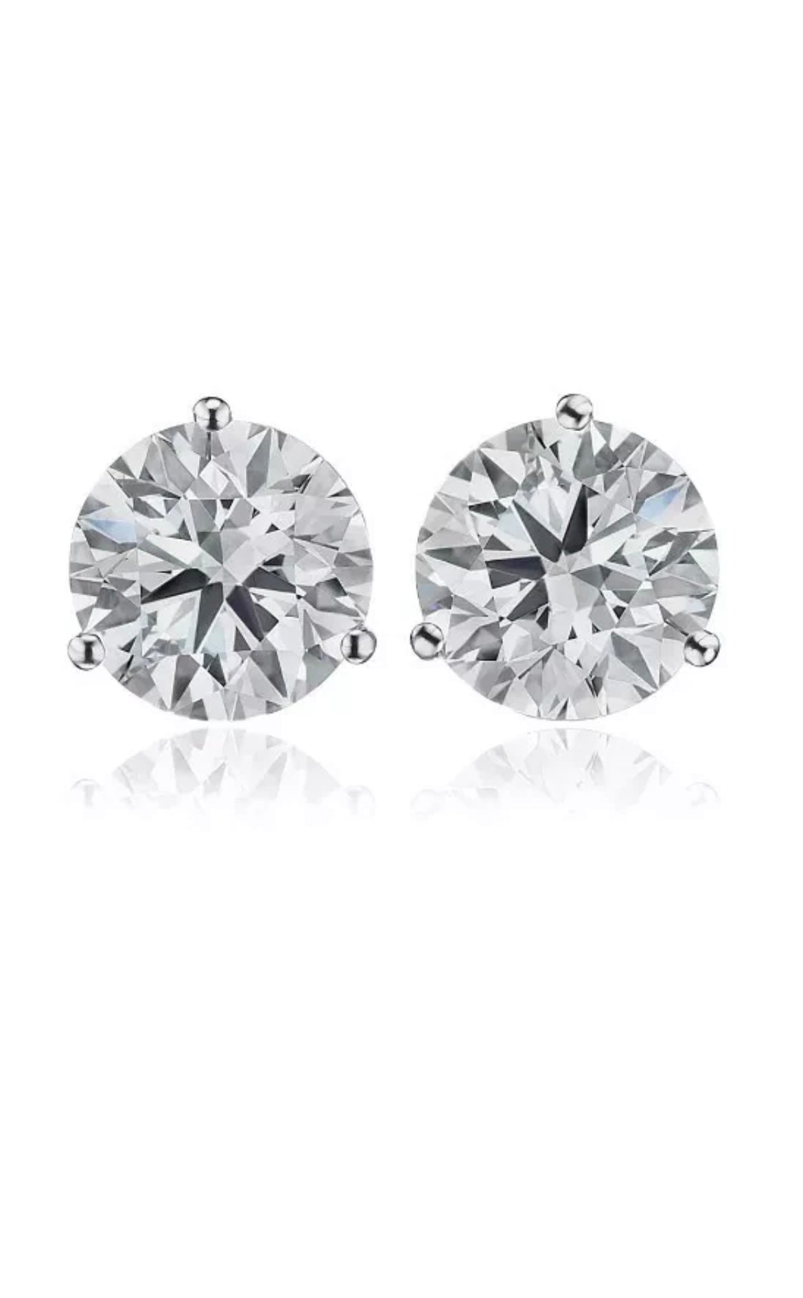 2.02 Ct Lab-Grown Diamond Stud Earrings – D VVS2 Round Cut, IGI Certified, Platinum