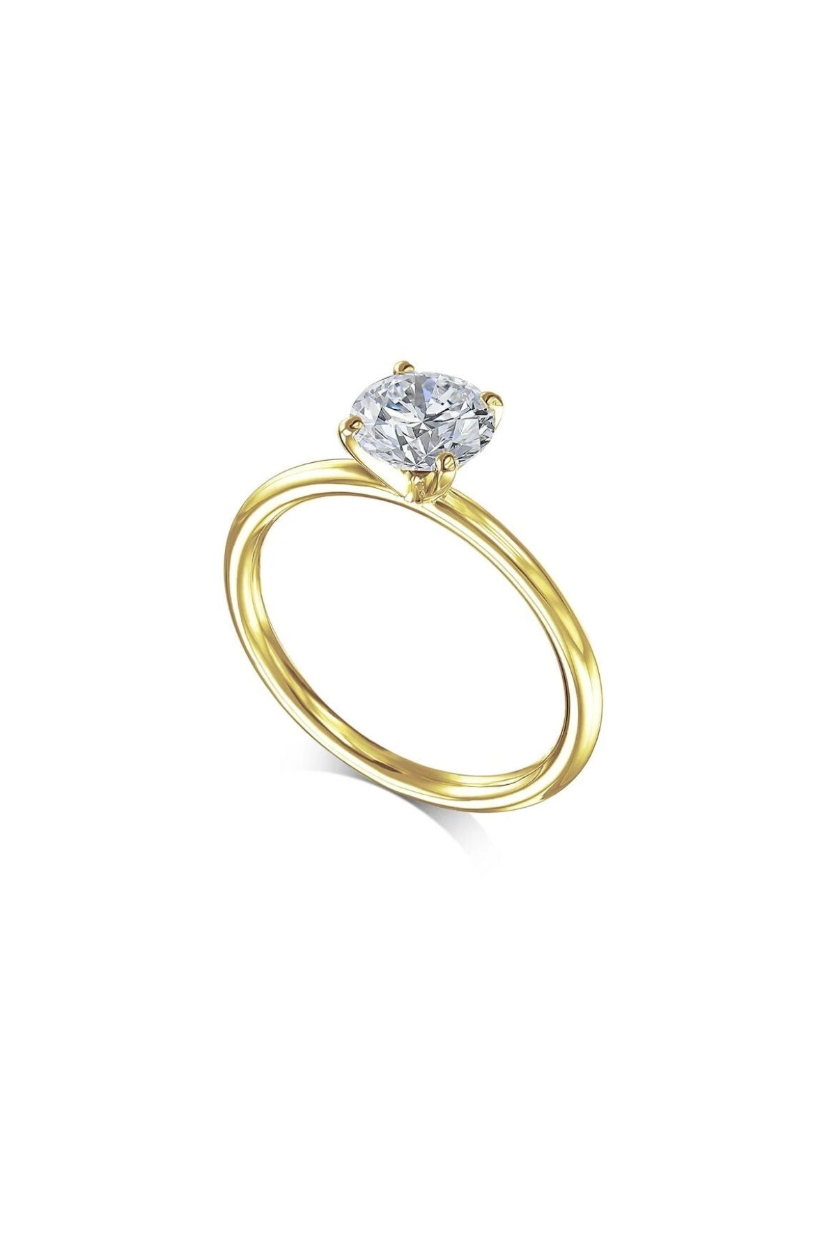 IGI Certified 1.00 Carat D VS1 Lab Grown Diamond Engagement Ring 14k Yellow Gold