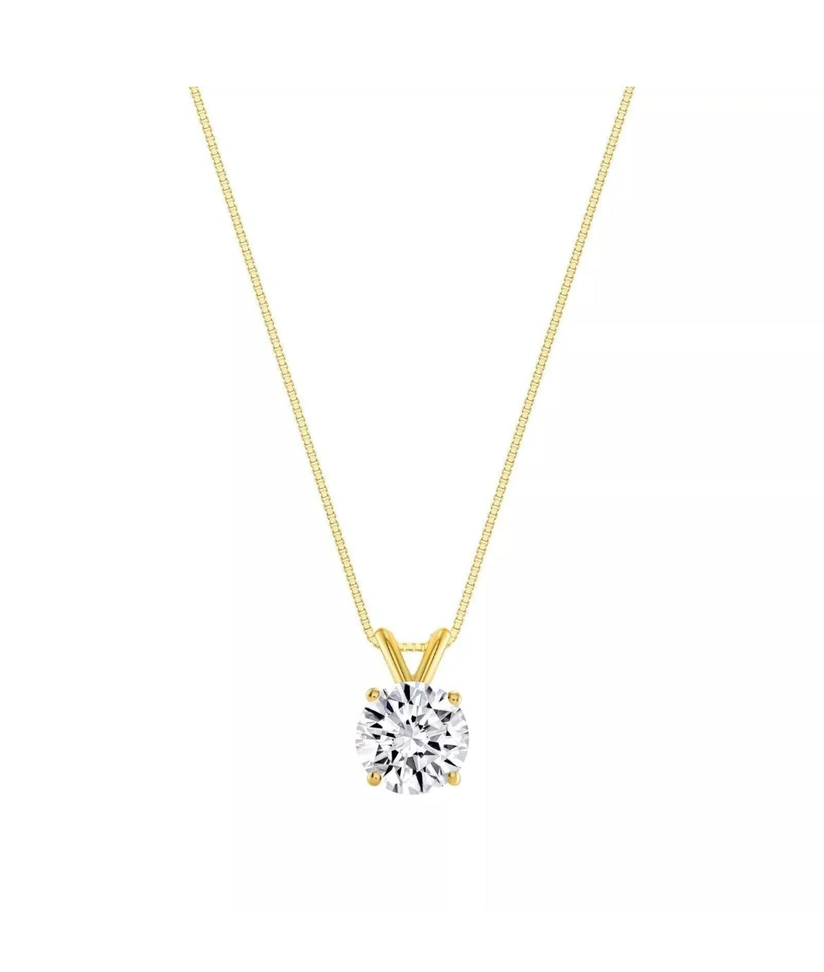 Lab-Grown Diamond Solitaire Pendant Necklace – D VS1, IGI Certified, 14K Yellow Gold