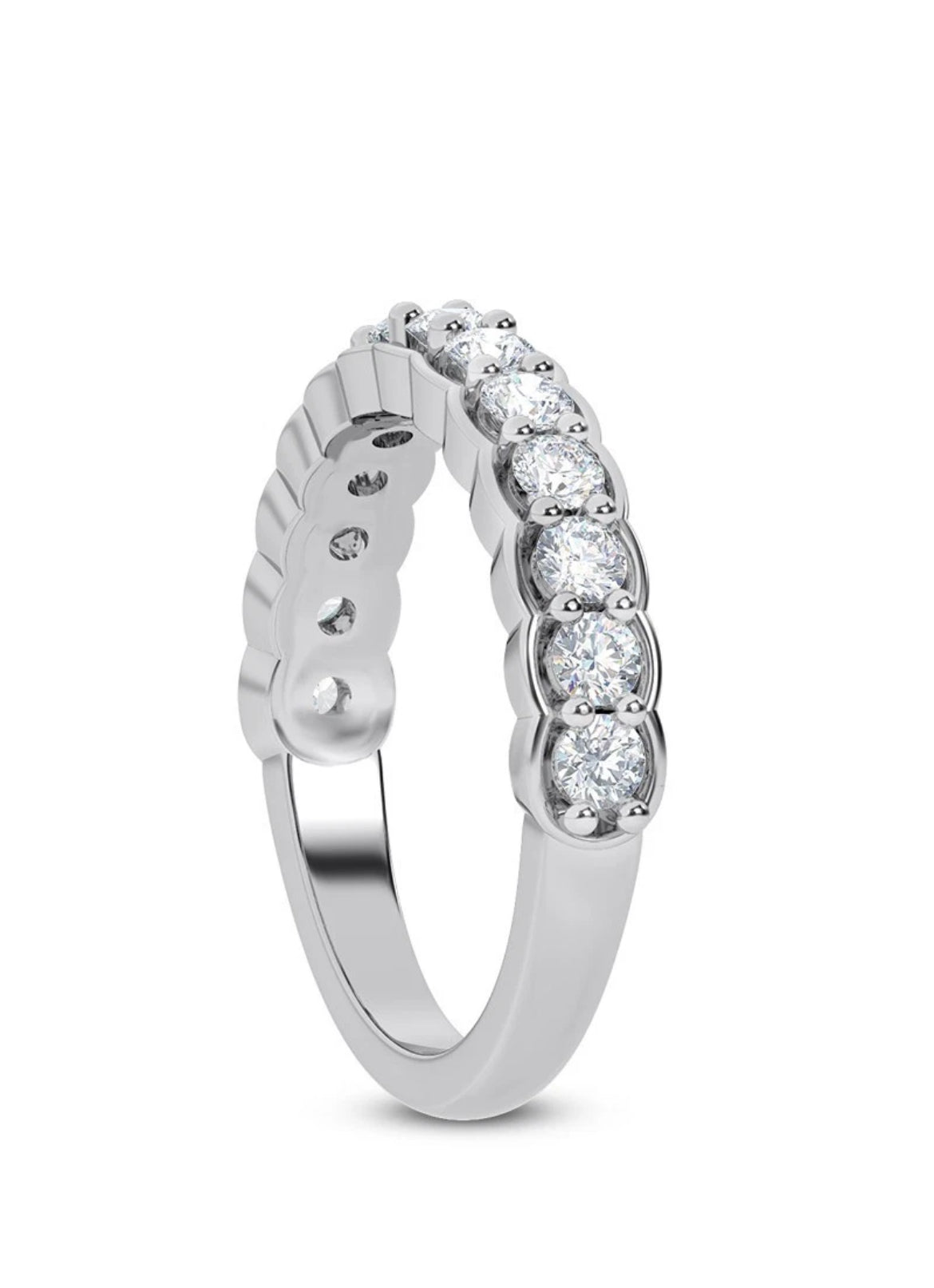 Round Brilliant Cut 0.45 Carat 1/2 Eternity Lab Grown Diamond Wedding Band