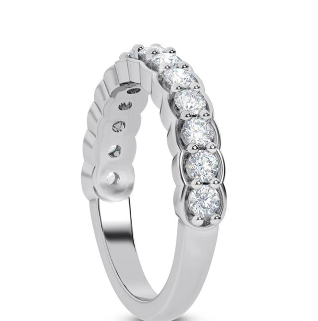 Round Brilliant Cut 0.45 Carat 1/2 Eternity Lab Grown Diamond Wedding Band