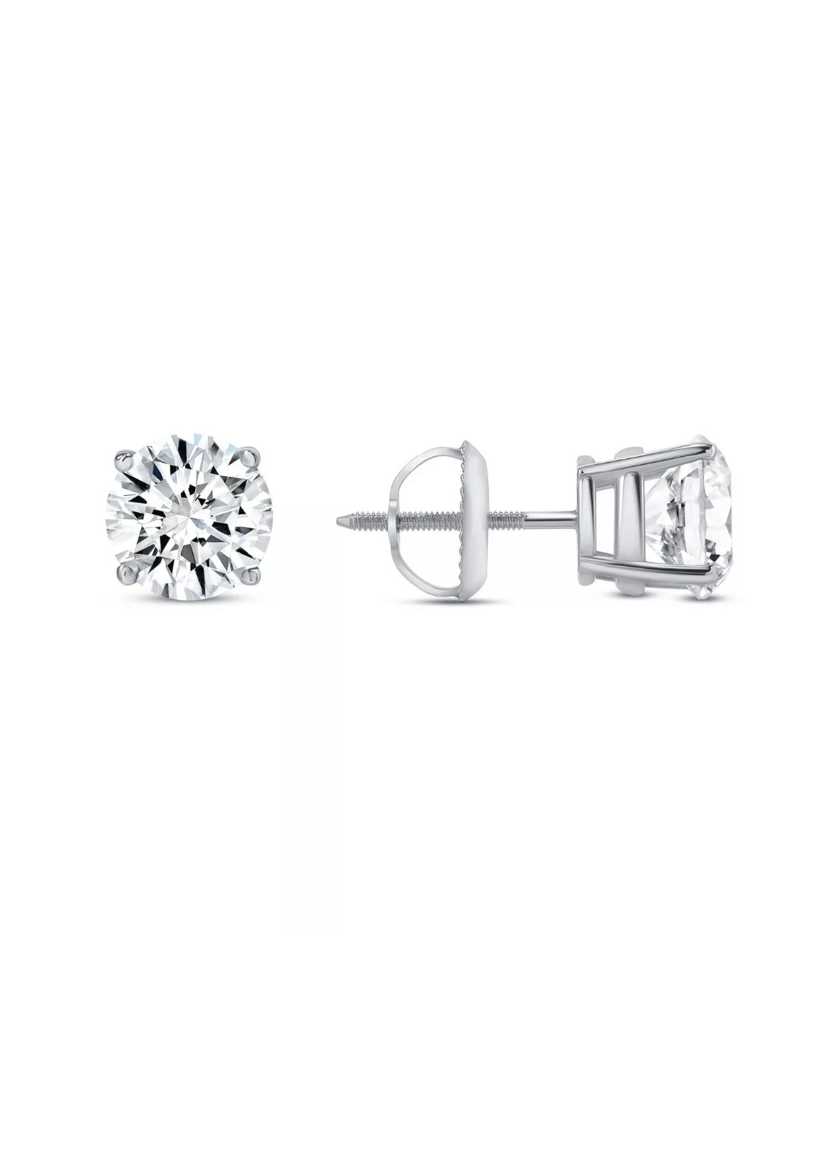3.50 Ct Lab-Grown Diamond Stud Earrings – D VVS2, IGI Certified, 14K Gold