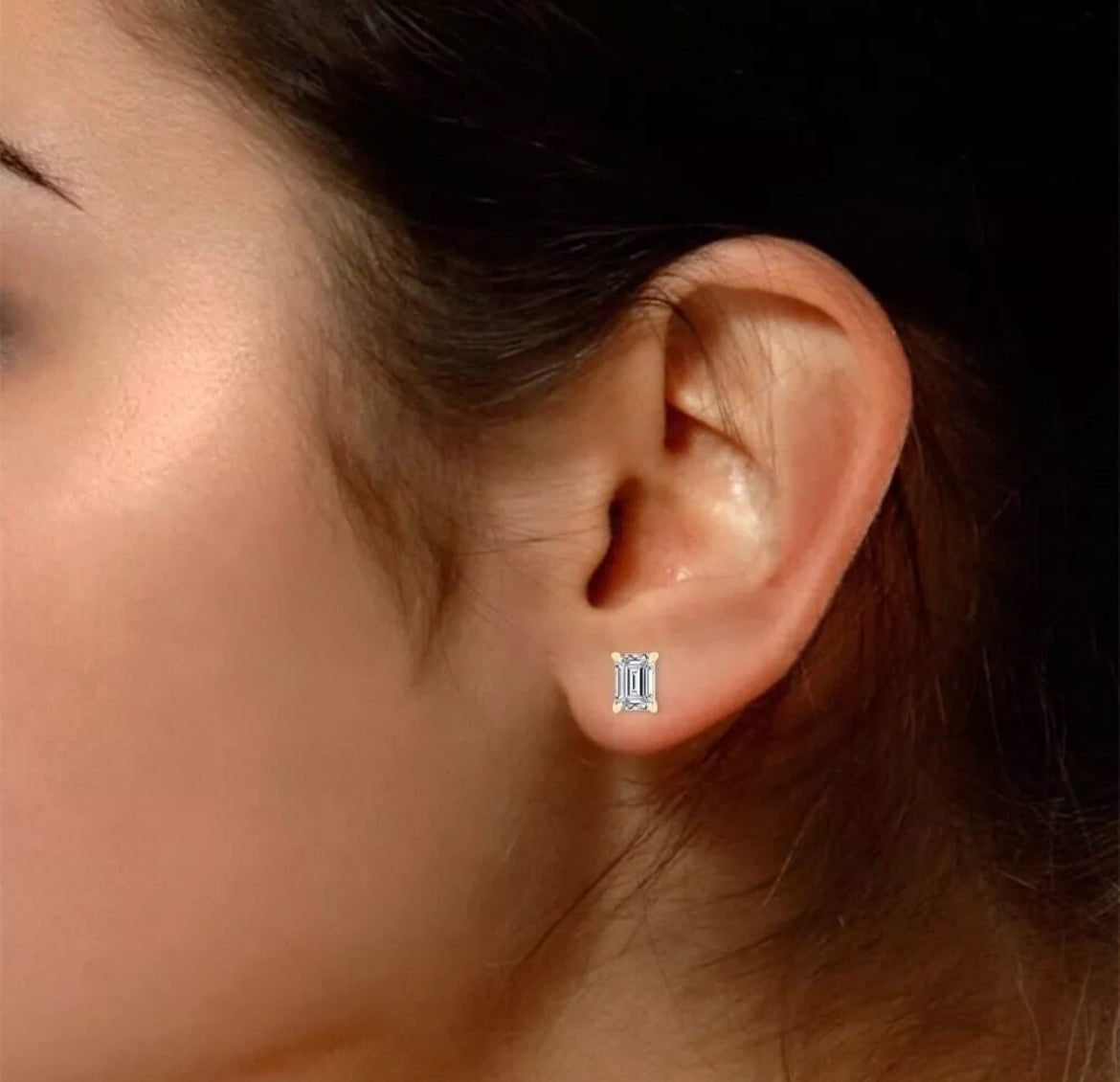 2.32 Ct Emerald-Cut Lab-Grown Diamond Stud Earrings – E VS1, IGI Certified
