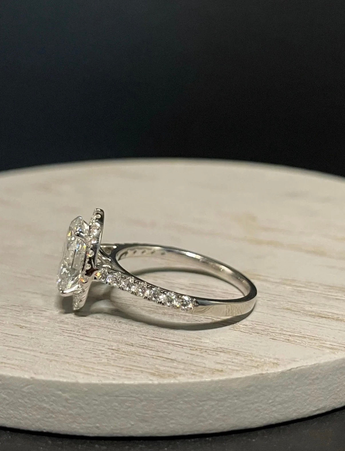 IGI 3.00Ct Oval Cut E VS1 Lab Grown Diamond Engagement Ring in 14K available in white cold, yellow gold or Two-Tone Gold