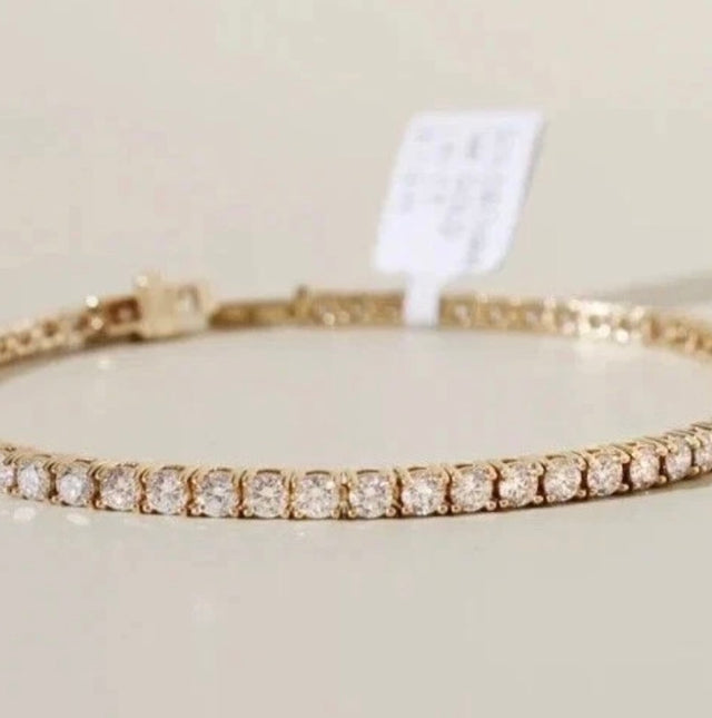 2.00 Ctw Certified Lab-Grown Diamond Tennis Bracelet – 14K yellow Gold, D–F Color, VS Clarity, 7-Inch The Eternal Elegance