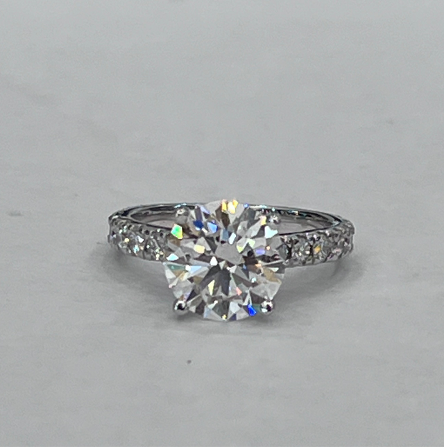 Certified 3.55 Carat E VS2 Lab Grown Diamond Engagement Ring 14K White Gold