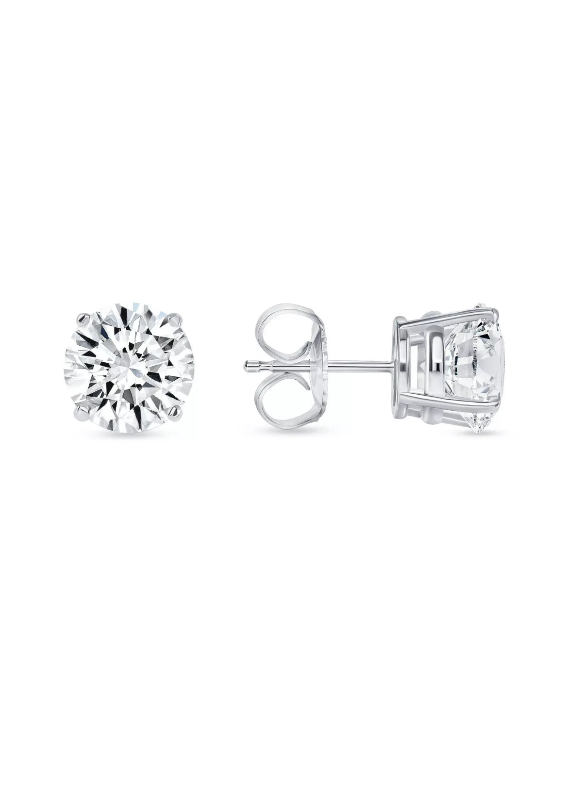 2.50 Ct Lab-Grown Diamond Stud Earrings – D VVS2, IGI Certified, 14K White Gold