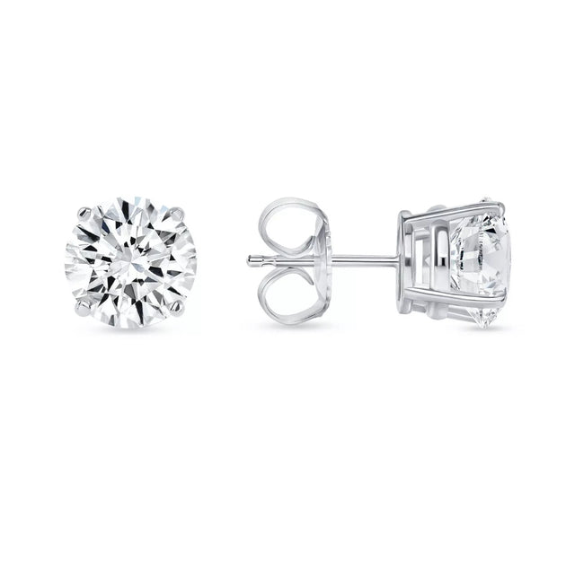 2.50 Ct Lab-Grown Diamond Stud Earrings – D VVS2, IGI Certified, 14K White Gold