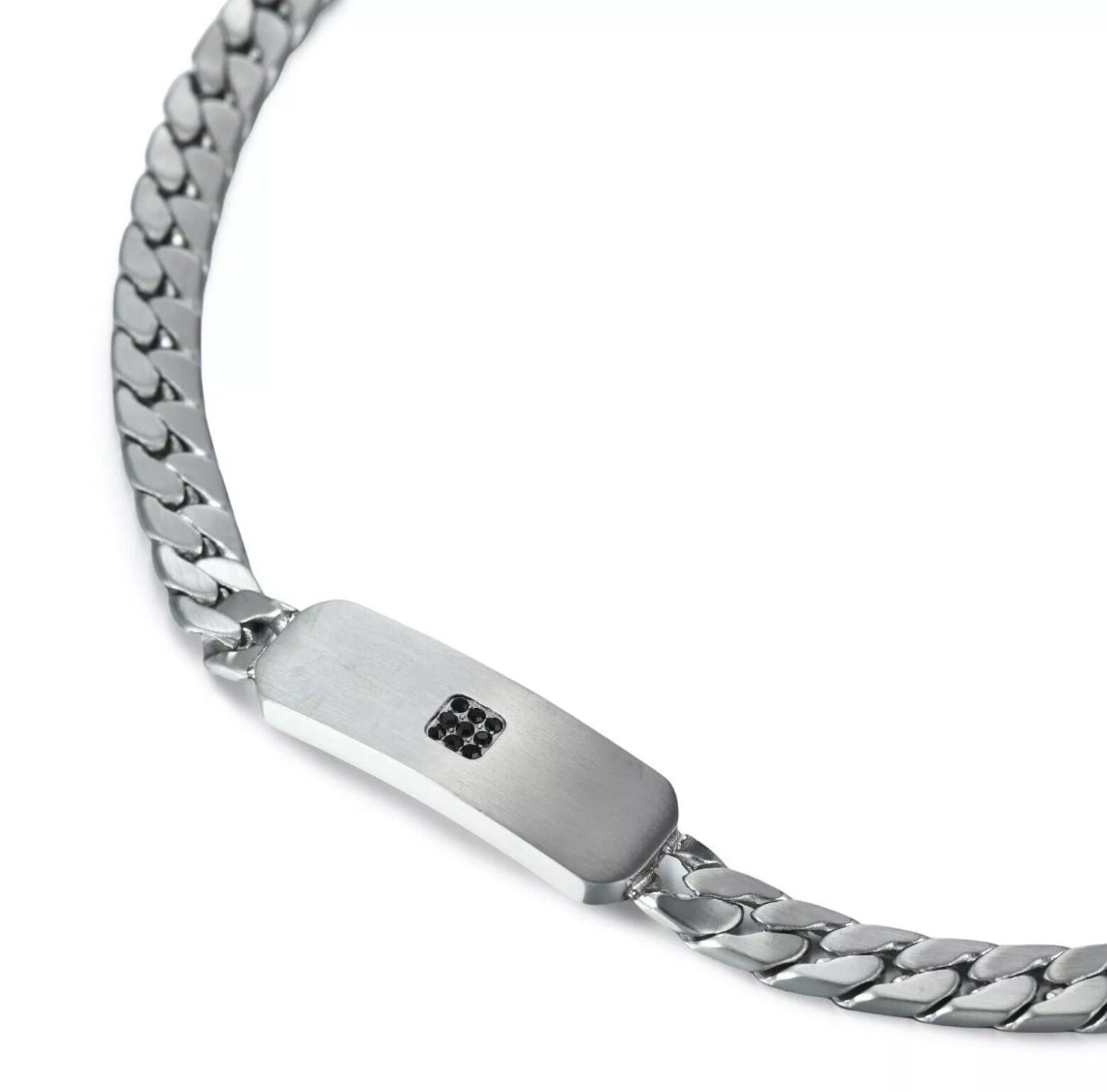 Stainless Steel 5mm Flat Cuban Curb Bar Bracelet ID, Men's 8.5"