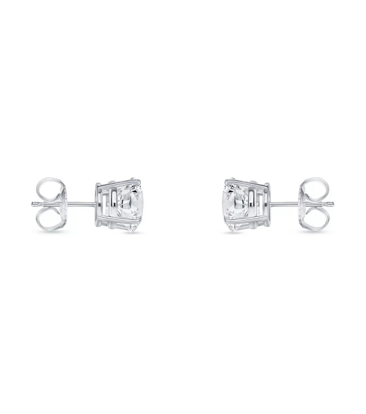2 Ct Round Lab Created Grown IGI Diamond Earrings 14K White Gold D/VS Martini
