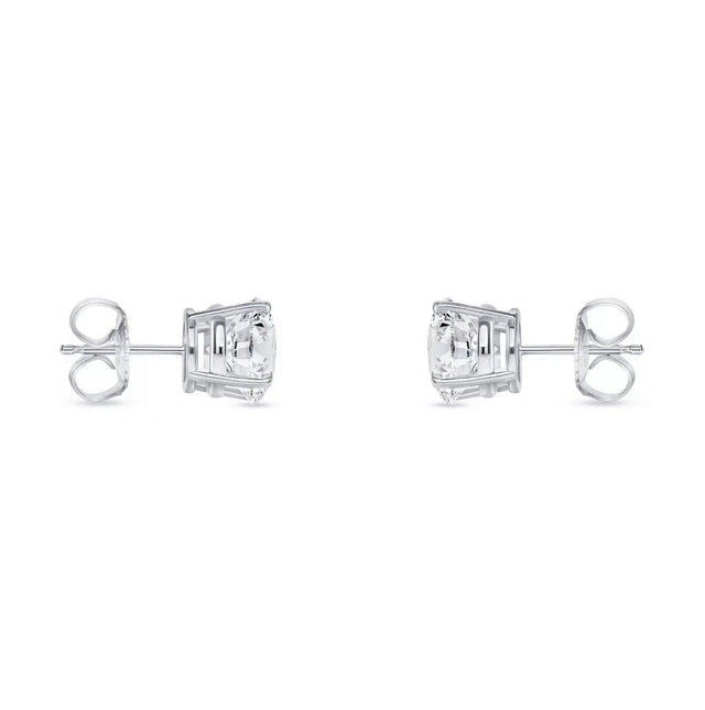 2.00 Ct Lab-Grown Diamond Stud Earrings – D/VS, IGI Certified, 14K White Gold, Martini Setting