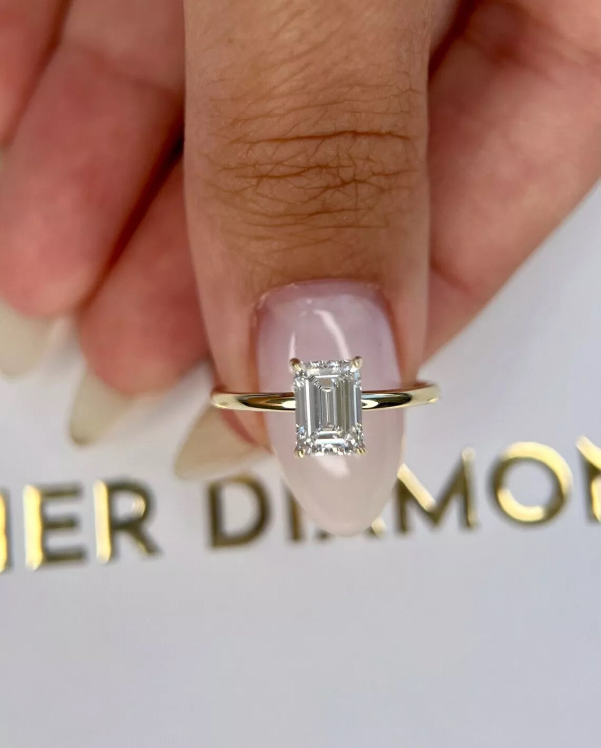 Certified 1.00 CT E/VS1 Emerald Cut Lab Grown Diamond Engagement Ring 14k Gold